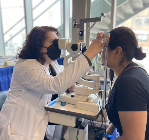 Healing California photo Image of optometrist examining a patient's eyes with optical equipment