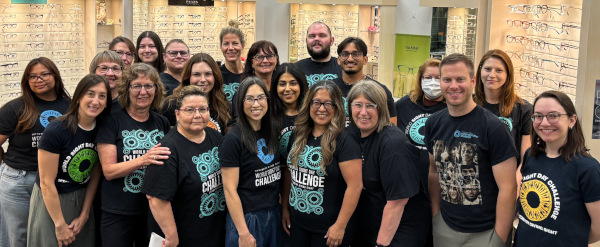 Photo of the team at Henderson Vision Centre wearing their World Sight Day Challenge t-shirts